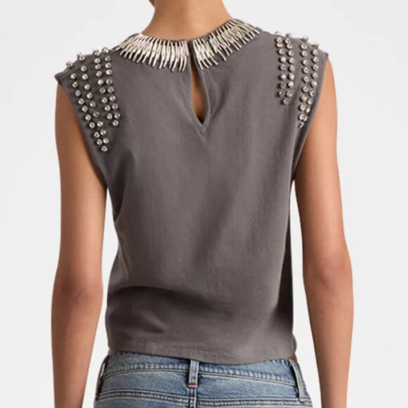 ALICE + OLIVIA MICAH EMBELLISHED MUSCLE TEE KISS WORLD TOUR SIZE M/L NWT - Picture 3 of 4